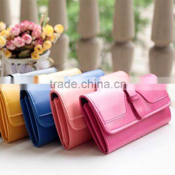 Colored ladies leather purse purse pouch