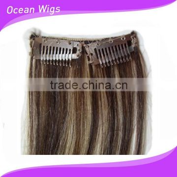 Indian virgin human hair extension with clips