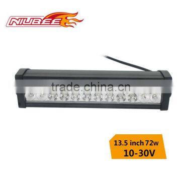 waterproof led light bar 14 inch 72w used in offroad tractor trailer