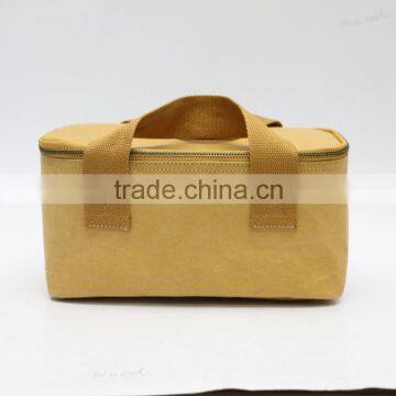 2016 Eco Kraft Paper bag Large Capacity Tote Bag Outdoor Brown kraft Durable Lunch Bag