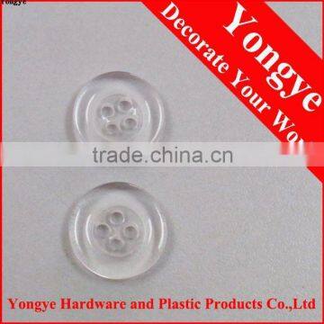 Transparent resin button