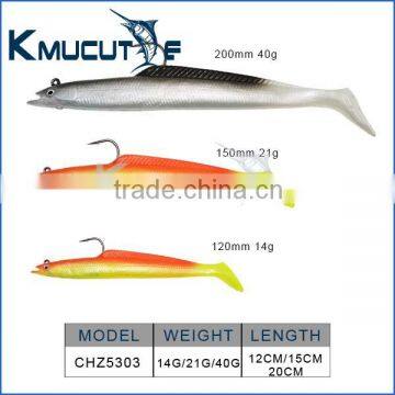 Sidewinder Sandeel Lures/Sandeels/Bass Lures/Cod Fishing Lures/Sand Eel soft lures lead jig