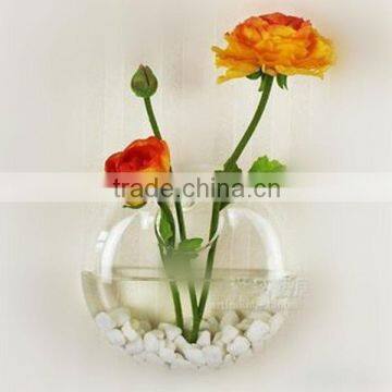 Hanging Round Clear Glass Vase For Home Decoration, Garden Ornament