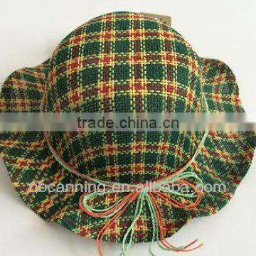 paper straw hats/beach hat/ girls hat /plaid sunny hat cheap