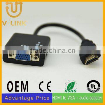 Manufacture price gold plated hdmi to vga audio adapter for computer projector