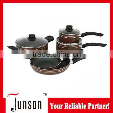 6Pcs Non-stick Coating Cookware Sets/Spiral Bottom Cookware Set with Color Box Packing