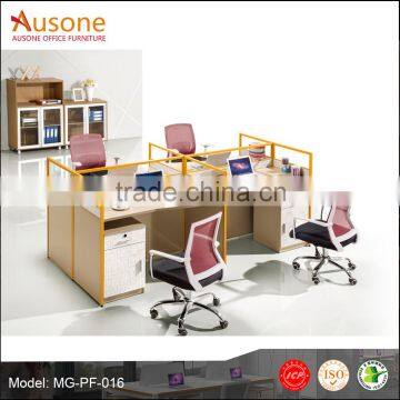 4 seat wooden office workstation cubicle/ office partition/ computer table