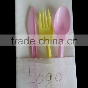 Printed Napkin and Cutlery Paper Pocket with logo printed