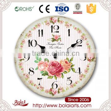 Rustic small pieces of lace design classic roses mdf clock for auto show