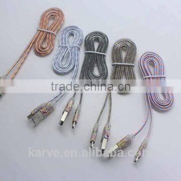 Flat Camouflage Micro USB Charging Data Cable