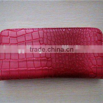 Cheap Factory Price Rose Red Alligator Pattern pu Elegant Ladies Hand Purse photo-2