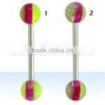 Triple color striped glow ball barbells