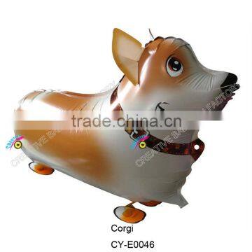 2015 wholesale animal shaped walking pet balloon helium walking pet balloon walking corgi balloon