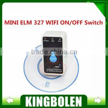 New White MINI ELM 327 WIFI ON/OFF Switch OBD2 / OBDII ELM327 for Android IOS Auto Scanner