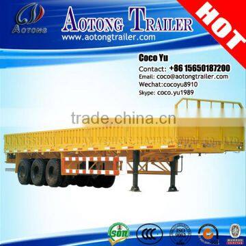 3 axis 30ton drop side column breast board side wall cargo transportation semitrailer