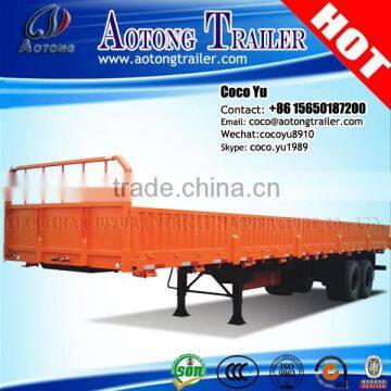 Hot sale double axles side wall open cargo transporting column board drop side semi trailer for sale