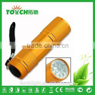 9 Led Mini Flash Torch High Quality New Design Pocket Torch Flash Light Lamp Camping for 3*AAA Battery photo-4