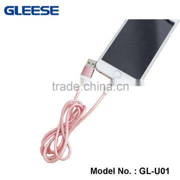 Gleese High quality metal head 1.5m high speed fast charge transfer synchronization micro usb cable for IOS