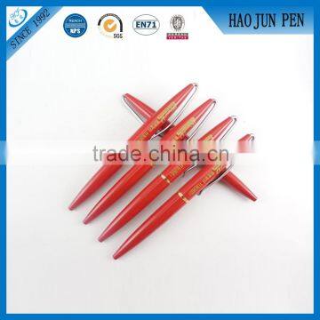 ODM design fancy logo ball point pen, red roller ball pen made in China