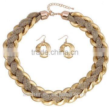 african acrylic beads necklace set, designer african knitted necklaces GJ-112