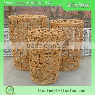 hollow Willow Laundry Basket with wire shelf