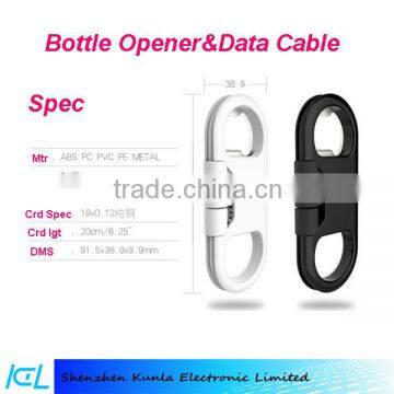 Factory data cable mini portable keychain cable with bottle opener for smartphone