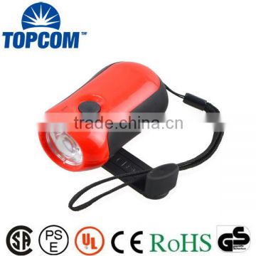 High quality and high power 3 modes hand crank generator flashlight