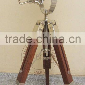 SPOTLIGHT WITH WOODEN TRIPOD STAND - SEARCHLIGHT WITH WOODEN STAND - NAUTICAL SPOTLIGHT photo-4