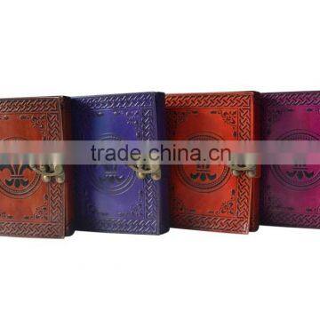 Many Color Leather Journal Embossed Journal With Metal Lock