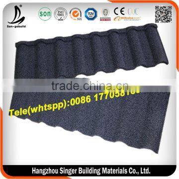 Black Stone Coated Metal Roof Tile/Roofing Shingle/Roofing Shingle Price photo-3