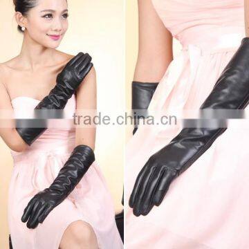 Ladies fashion sheepskin glove elbow long length gloves