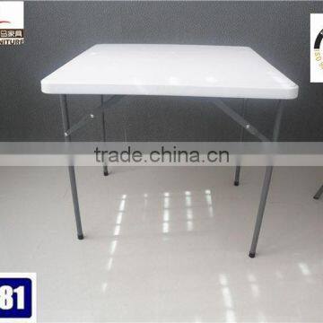 80cm new product of cheap plastic blow molding outdoor furniture of square restaurant tables and chairs from Chinese supplier