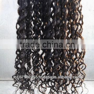 Virgin hair curly machine weft