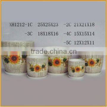 China Good Quality Design Ceramic Sunflower Flower Pot photo-1