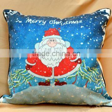 hot sale new design lovely cute cartoon father christmas decorative linen cotton cushion