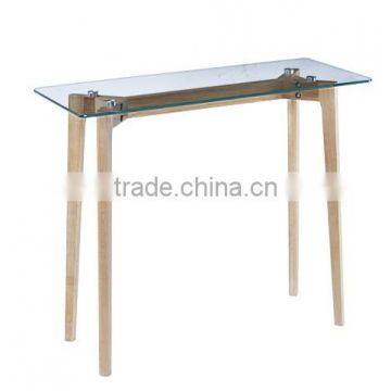 Hot sell modern glass console tables, console table, bright color MDF wooden small rectangle console table