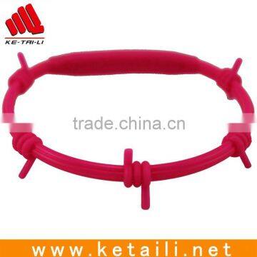 Fashion custom barbed silicone bracelet