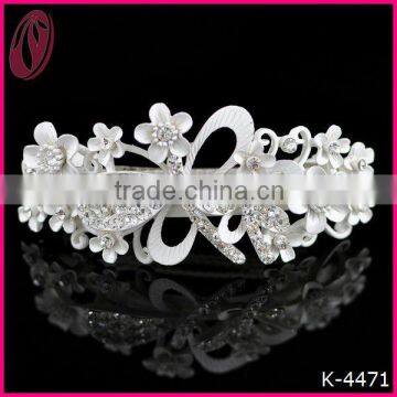 Fancy bridal white crystal stones Flower Hair clips