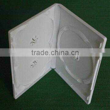 14mm White 3discs dvd case with smooth Film