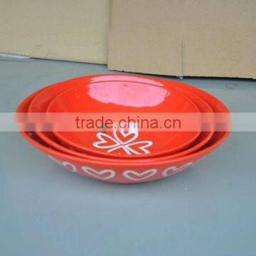 Vietnam orange lacquered wooden bowl