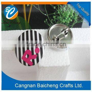 free design round pin on button badge with eco-friendly material and stocked goods offers instant delivery for your design