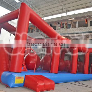 Hot selling giant inflatable wipe out big ball game for adult and kids