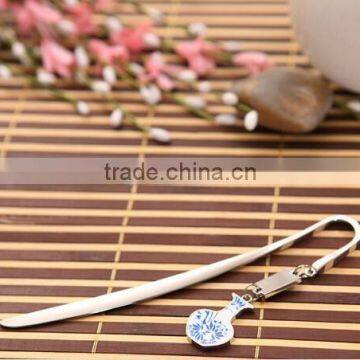 Metal Bookmarks With Customized Logo Chinese Style Blue and White Porcelain Bookmark Metal for Collection photo-2