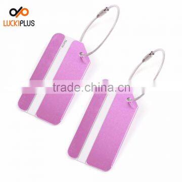 Luckiplus Metal Travel Luggage Tag Suitcase Bag Label Name Card Pink