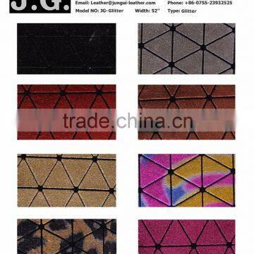Wholesale Durable Shiny PU Glitter Leather Fabric for Shoe Making photo-4