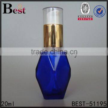 new product 20ml blue glass bottle pump glass bottle