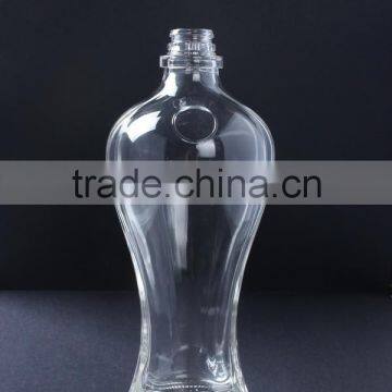 wholesale 450ml clear glass wine bottle /vodka glass bottle/ whisky bottle/rum bottle