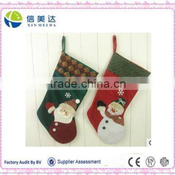 Father Chirstmas wholesale bulk promotional christmas stocking ,custom christmas stock