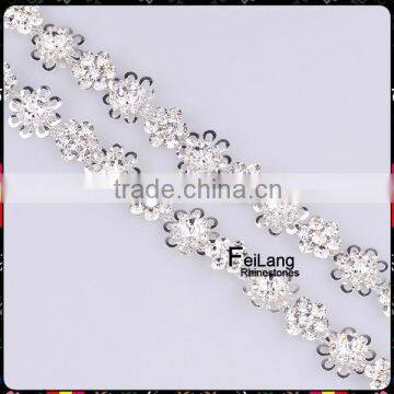 Feilang Rhinestone crystal flower chain for jewelry accessories