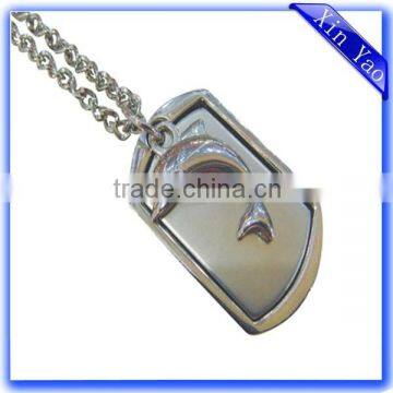 Factory die casting zinc alloy 3D custom logo silver dog tag